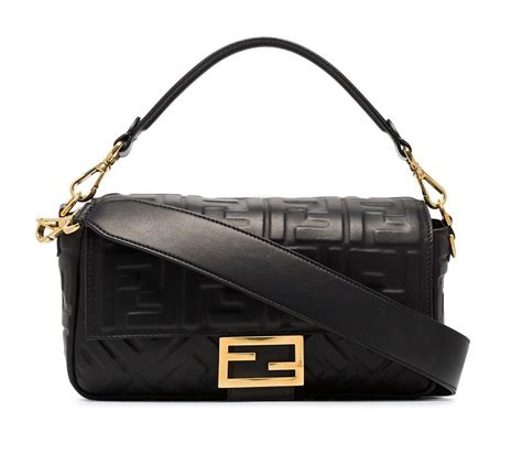 black leather fendi baguette.